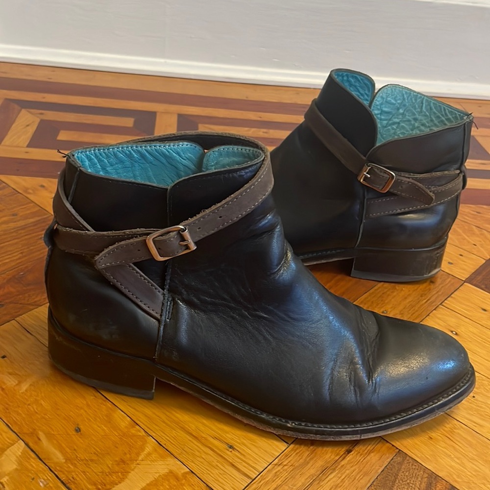 Boden two toned leather booties